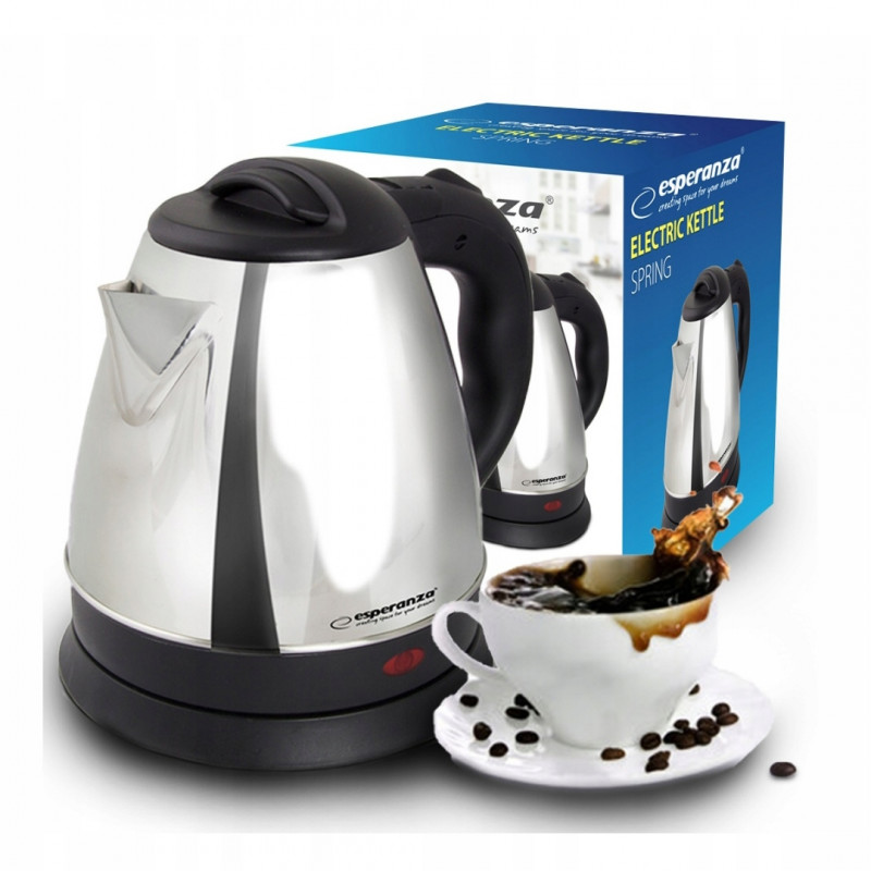 Електрическа кана Esperanza EKK016S, 1450W, 1 литър, Скрит нагревател, Инокс