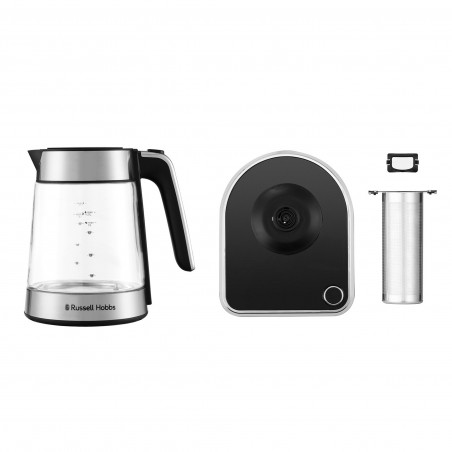 Електрическа кана Russell Hobbs Attentiv 26200-70, 3000W, 1.7 l, Инфузер, Температурен контрол, Таймер, Инокс/черен