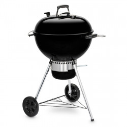 Барбекю на дървени въглища Weber Master Touch WB 14701004, 57 cm, Емайлирана стомана, Регулатор за въздух, 2 Гумени колела, Вграден термометър, Черен