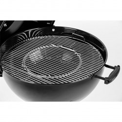Барбекю на дървени въглища Weber Master Touch WB 14701004, 57 cm, Емайлирана стомана, Регулатор за въздух, 2 Гумени колела, Вграден термометър, Черен