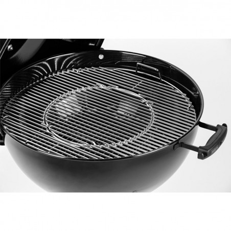 Барбекю на дървени въглища Weber Master Touch WB 14701004, 57 cm, Емайлирана стомана, Регулатор за въздух, 2 Гумени колела, Вграден термометър, Черен