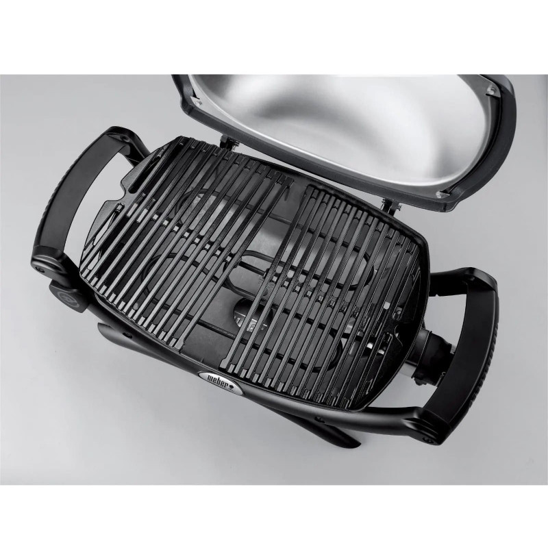 Електрическо барбекю Weber Q1400 WB 52020079, 2200 W, 43x32 cm, Капак и корпус от лят алуминий, Подвижна тава за мазнини, Тъмносив