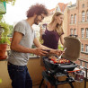 Електрическо барбекю Weber Q2400 WB 55020879, 2200 W, 55x39 cm, Капак и корпус от лят алуминий, Подвижна тава за мазнини, Тъмносив
