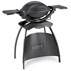 Електрическо барбекю Weber Q2400 WB 55020879, 2200 W, 55x39 cm, Капак и корпус от лят алуминий, Подвижна тава за мазнини, Тъмносив