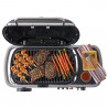 Преносимо барбекю на газ Weber Traveler WB 9010075, 3.5 kW, 63.5x34.3 cm, Емайлирани с порцелан чугунени скари, Горелка от неръждаема стомана, 2 колела, Черен/сребрист