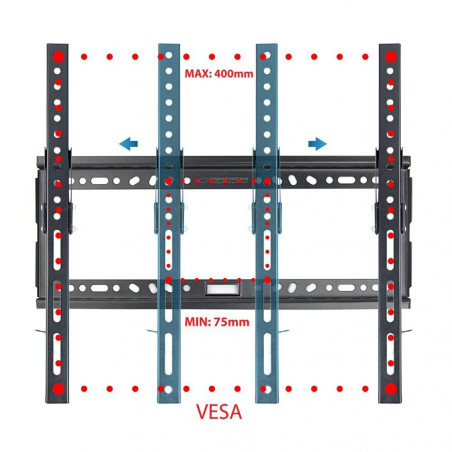 Стойка за телевизор Esperanza ERW014, Стенен монтаж, От 26 до 70 inch, Макс 30 кг, Vesa 400x400, Черен