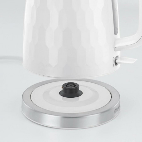 Електрическа кана Russell Hobbs Honeycomb 26050-70, 3000 W, 1.7 л, Стомана, Чучур без подливане, Бял