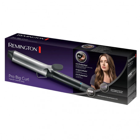 Маша за къдрене Remington Ci5538 Pro Big Curl, 56 W, 8 нива на температура, Max 210C, Студен връх, Бързо загряване, Черен/сив