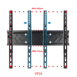 Стойка за телевизор Esperanza ERW004, Стенен монтаж, От 26 до 70 inch, Макс 55 кг, Vesa 400x400, Черен