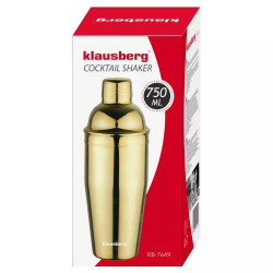 Шейкър за коктейли Klausberg KB 7649, 750 ml, Огледален, Златист