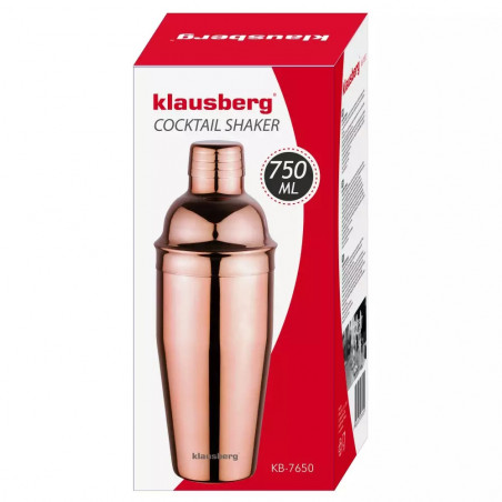 Шейкър за коктейли Klausberg KB 7650, 750 ml, Огледален, Розовозлатист