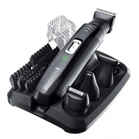 Комплект Remington Groom Kit PG6130, 2-20 мм, 4 накрайника, Самонаточващи се ножчета, Черен