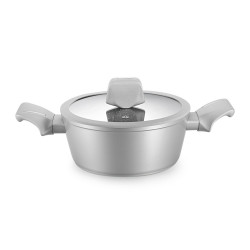 Комплект тенджери и тигани Royalty Line T010-Silver, 10 части, Мраморно покритие, Индукция, Сребрист