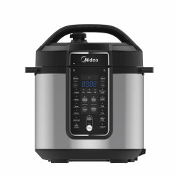 Мултикукър под налягане Midea MY-CS6037WPB, 1000W, 5.7L, 60KPa, Таймер, 13 Програми, Инокс/черен