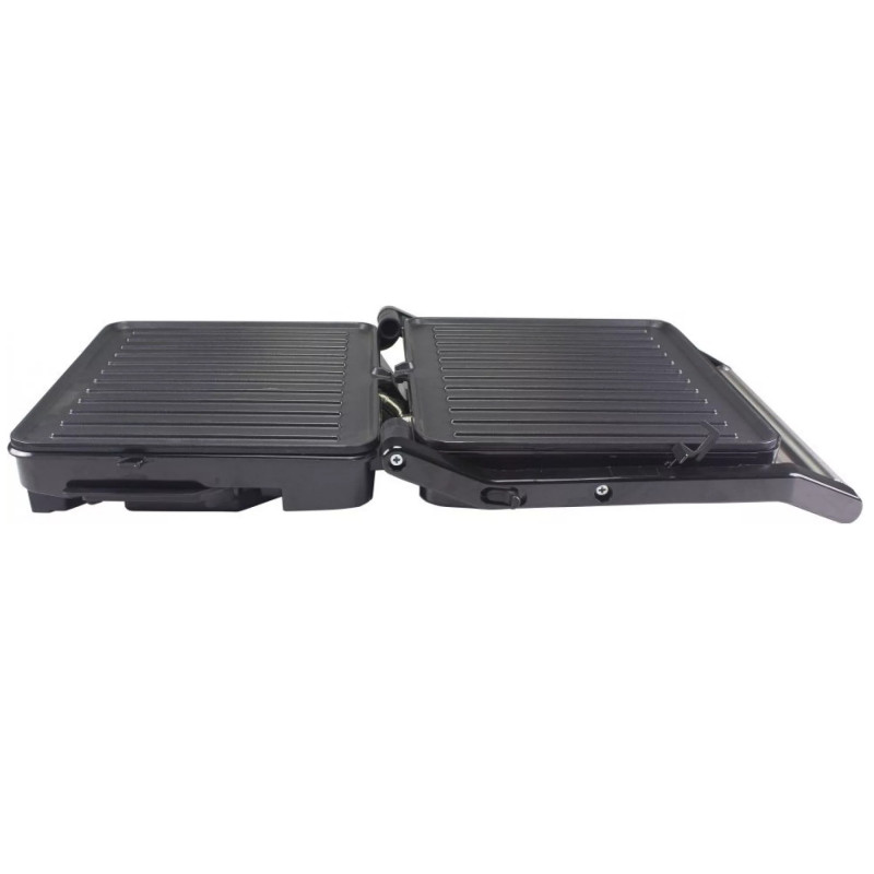 Електрическа скара Beper P101TOS500, 2200W, Незалепващо покритие, Отваряне на плочите на 180, Инокс
