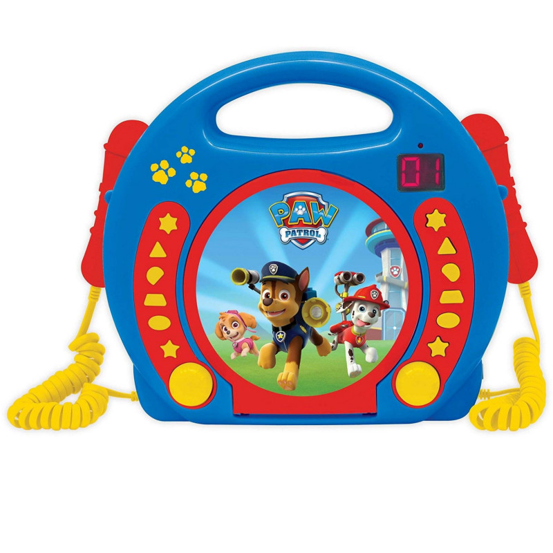 CD плейър LEXIBOOK RCDK100PA Paw Patrol, Жак за слушалки и дръжка за носене, LED, Караоке, Програмиране, Многоцветен