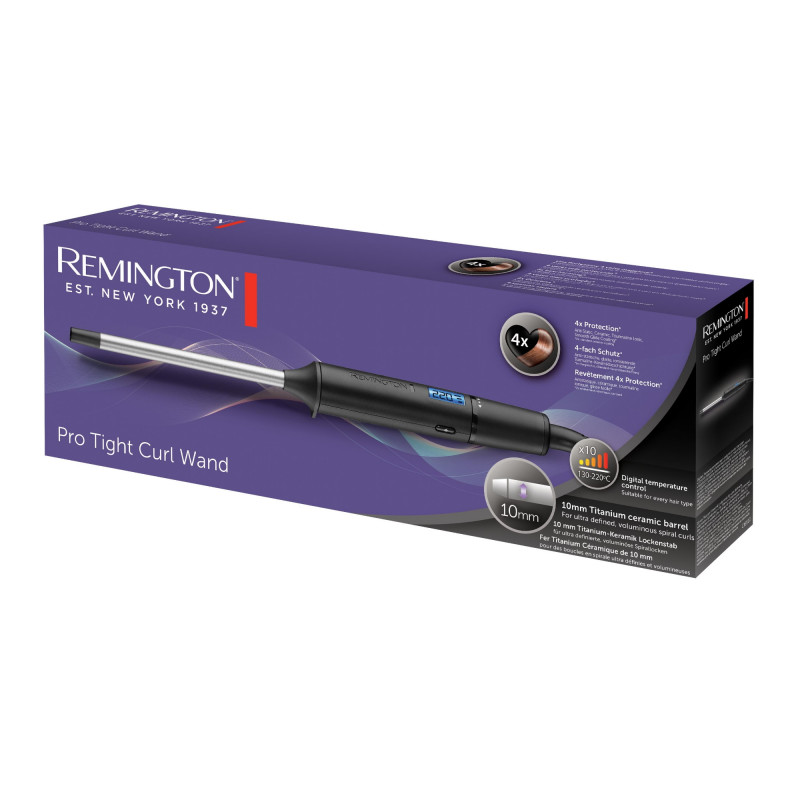 Маша за коса Remington CI6X10 Pro Curl, 4 слойно защитно покритие, LCD дисплей, Бързо загряване, Антистатична, Черен