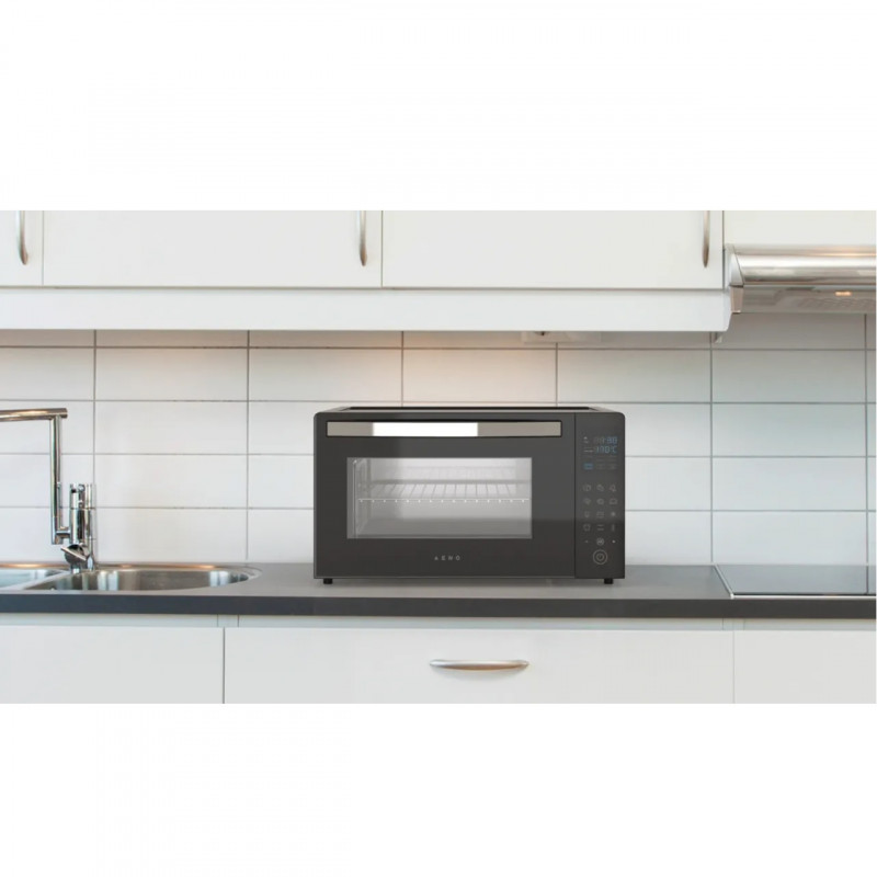 Електрическа Фурна AENO AEO0001, 1600W, 30 л, 8 Програми, Конвекция, Тоuch screen, LED дисплей, Осветление, Черен