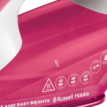 Ютия Russell Hobbs 26480-56, 2400W, 240 ml, Автоматична пара, Лампа, По-лесно плъзгане, Розов