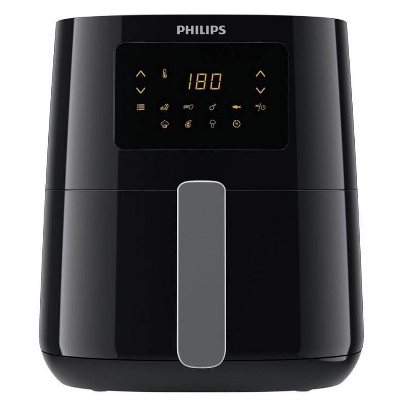 Фритюрник с горещ въздух Philips HD9252/70, 4.1L, 1400W, LED, 7 програми, 90% по-малко мазнини, Rapid Air, Черен