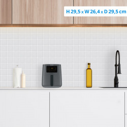 Фритюрник с горещ въздух Philips HD9255/60, 4.1L, 1400W, Rapid Air, 7 програми, Управление чрез телефон, Сив