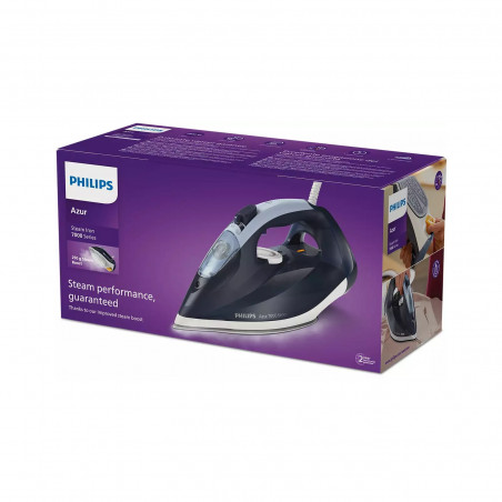 Ютия Philips DST7030/20, 2800W, 300ml, 50 гр/мин, Quick Calc Release, SteamGlide Elite, Син/Бял