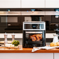 Фритюрник-фурна без мазнина Air Fryer Adler AD 6309, 2500W Max, 13 литра, 8 програми, Кошница, Черен/сребрист