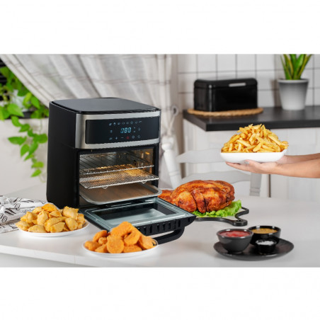 Фритюрник-фурна без мазнина Air Fryer Adler AD 6309, 2500W Max, 13 литра, 8 програми, Кошница, Черен/сребрист