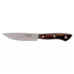 Комплект ножове за стек Tramontina TC29899-514, 4бр, Неръждаема стомана, Дървена дръжка, Подходящи за гравиране, Кафяв