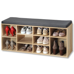 Шкаф за съхранение на обувки Kesper 15920, 10 отделения, Мека повърхност за сядане, Кафяв