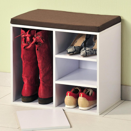 Шкаф за съхранение на обувки Kesper 15915, 5 отделения, Мека повърхност за сядане, Бял