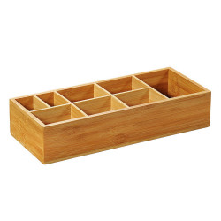 Органайзер за кухня Kesper 70855, 36x7.5x15см, 8 отделения, Бамбук, Кафяв