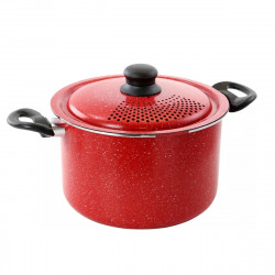 Тенджера за паста Royalty Line RL-5.7APP, 5.7L, 24см, Капак за отцеждане, Индукция, Червен