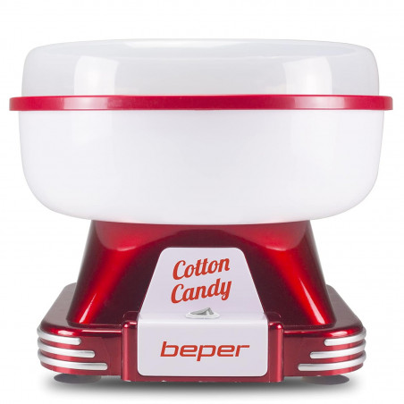 Уред за захарен памук Beper P101CUD250, 500W, 30 см, Без BPA, Червен металик