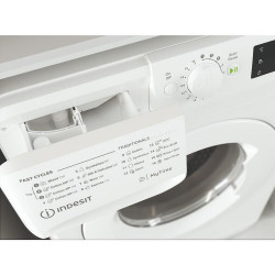 Пералня Indesit MTWE 71252 W EE, 1200 об./мин, 7 kg, Клас E, LCD дисплей, Таймер, 16 програми, Бял