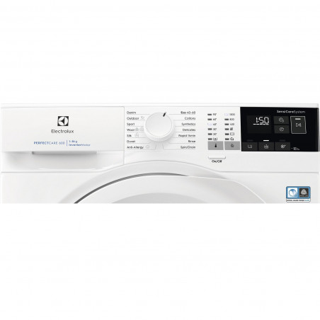 Пералня Electrolux EW6FN428W, Инверторен мотор, 1200 об/мин, 8 kg, Клас C, Таймер, LCD дисплей, 14 програми, Бял