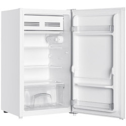 Хладилник Crown DF-90W, 107 kWh/г, 90 l, Клас F, Зона с нулева температура, LED осветление в хладилната част, Статична охлаждаща система, Бял