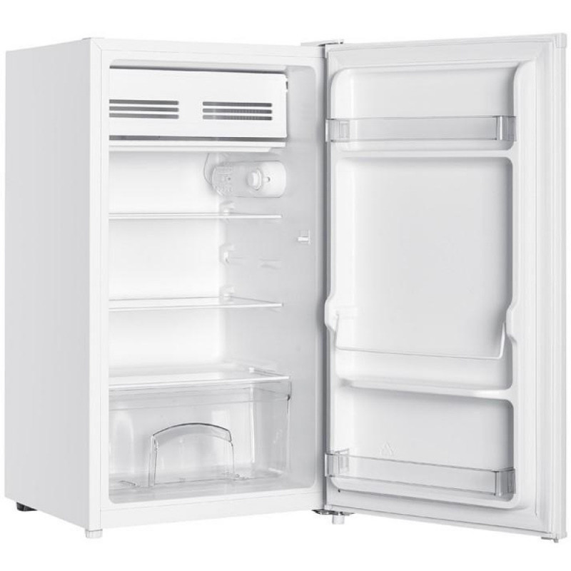 Хладилник Crown DF-90W, 107 kWh/г, 90 l, Клас F, Зона с нулева температура, LED осветление в хладилната част, Статична охлаждаща система, Бял