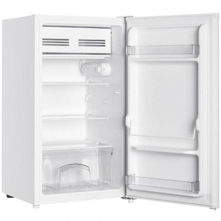 Хладилник Crown DF-90W, 107 kWh/г, 90 l, Клас F, Зона с нулева температура, LED осветление в хладилната част, Статична охлаждаща система, Бял