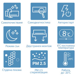 Инверторен климатик AUX J-Smart ASW-H09B5C4/JOR3DI-C3, A++, До 19 м2, WiFi, Самопочистване, Режим Ваканция, Студена Плазма, Бял