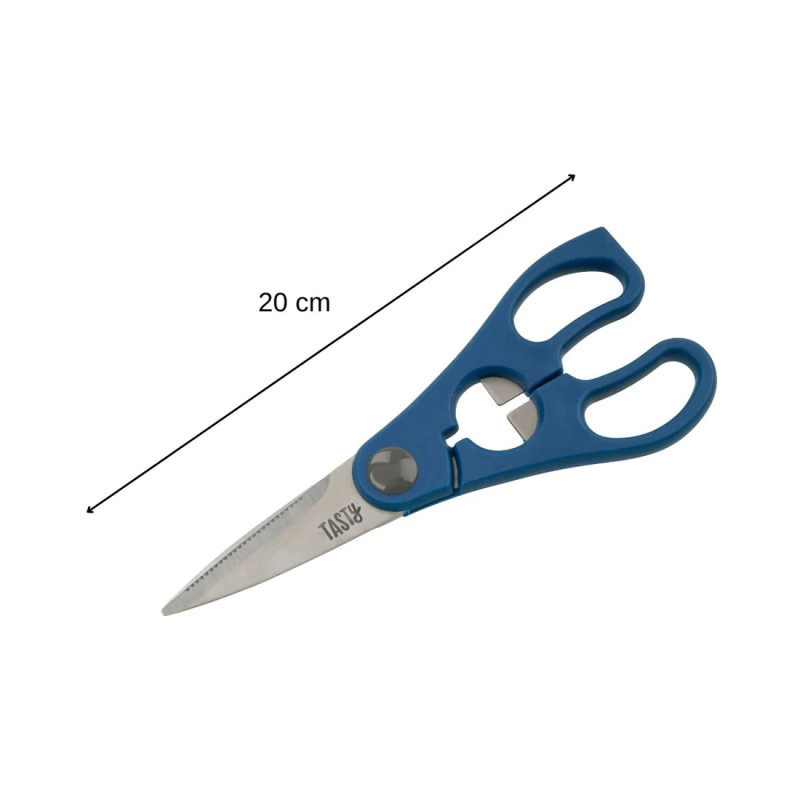 Кухненска ножица Tasty 678410, Отварачка за бутилки, 20 см, Неръждаема стомана, Син