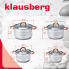 Комплект тенджери Klausberg KB 7699, 8 части, Индукция, Инокс/златист