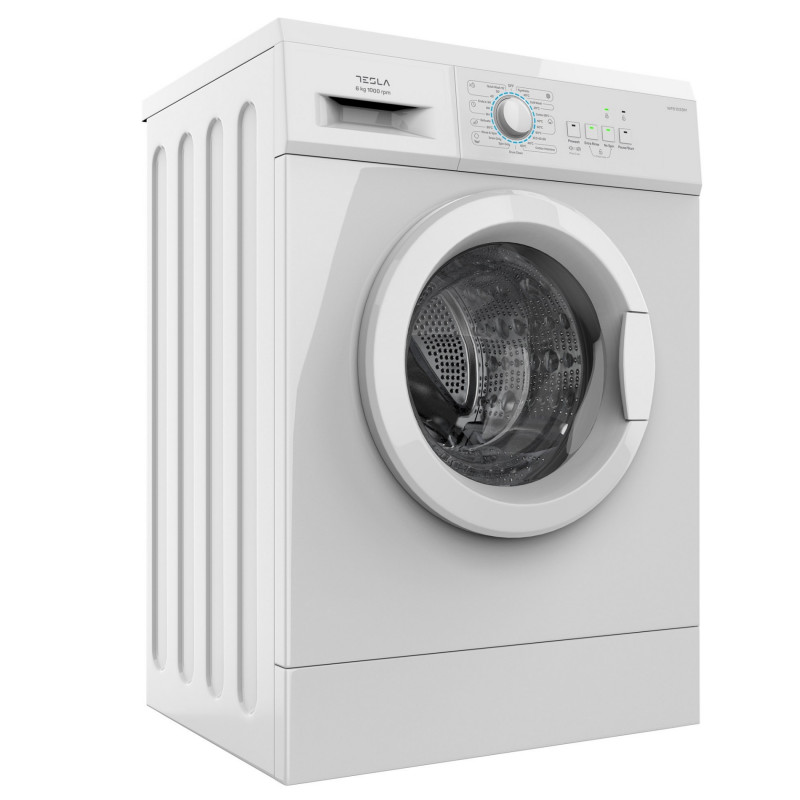 Пералня Tesla WF61033M, 2000W, 6 Kg, Енергиен клас Е, 23 програми, Slim, 1000 rpm, Caмoпoчиcтвaнe, Бял