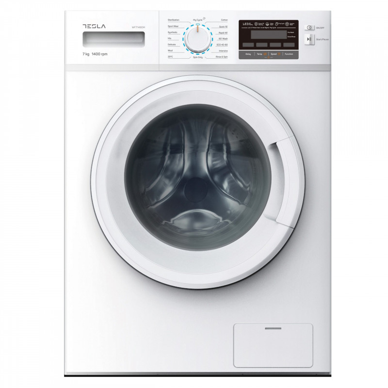 Пералня Tesla WF71490M 2000W, 7 Kg, Енергиен клас B, 16 програми, LED, 1400 rpm, Бял