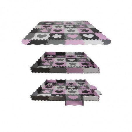Мек пъзел - килим OEM, 16/32 части, Компактен плик за съхранение, 30х30 см, Лилав