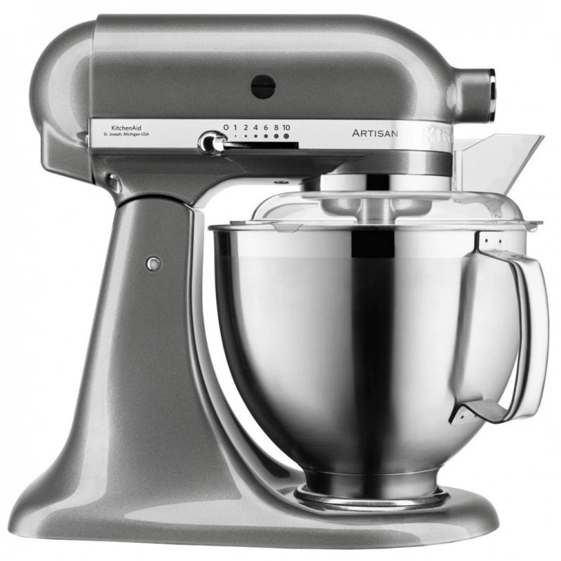 Планетарен миксер Artisan Elegance KitchenAid 5KSM185PSEMS, 300W, 4.8 л, Direct drive, 10 скорости, Инокс