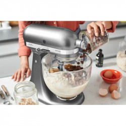 Планетарен миксер Artisan Elegance KitchenAid 5KSM185PSEMS, 300W, 4.8 л, Direct drive, 10 скорости, Инокс