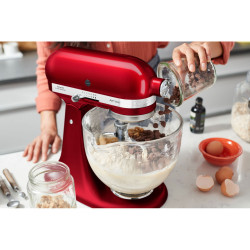 Планетарен миксер Artisan Elegance KitchenAid 5KSM185PSEER, 300W, 4.8 л, Direct drive, 10 скорости, Червен