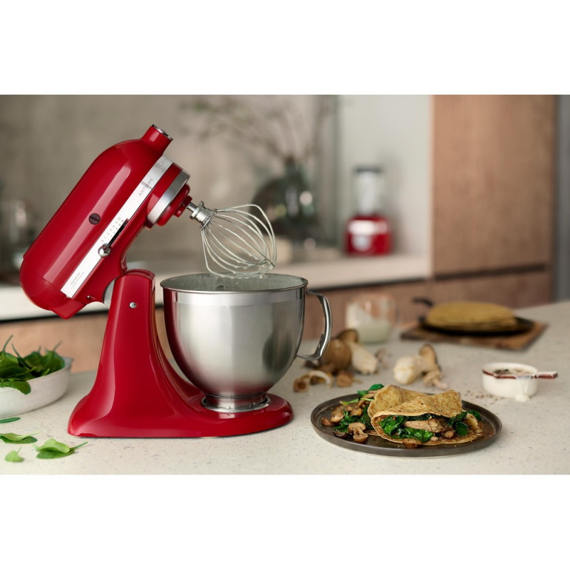 Планетарен миксер Artisan Elegance KitchenAid 5KSM185PSEER, 300W, 4.8 л, Direct drive, 10 скорости, Червен