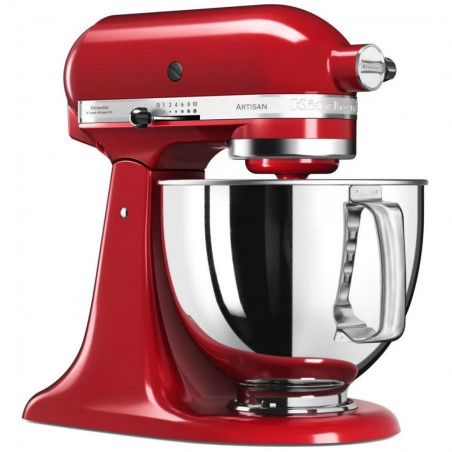 Планетарен миксер KitchenAid Artisan Elegance 5KSM125EER, 300 W, 4.8 л, Direct drive, 10 скорости, Червен